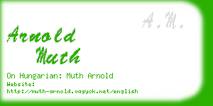 arnold muth business card